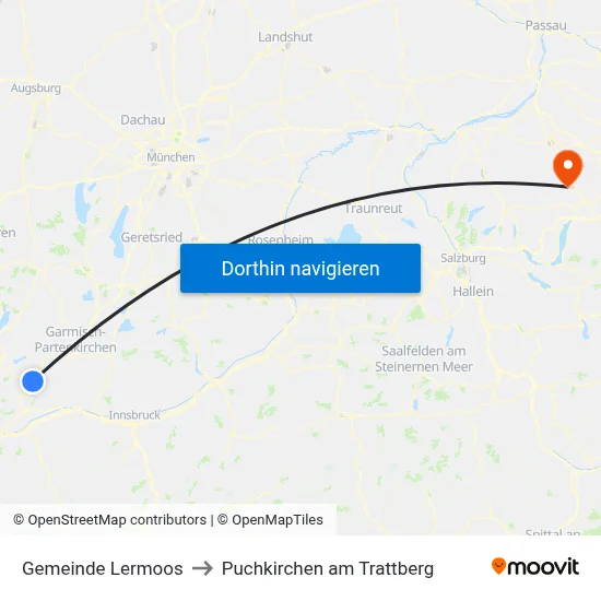 Gemeinde Lermoos to Puchkirchen am Trattberg map