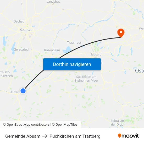 Gemeinde Absam to Puchkirchen am Trattberg map