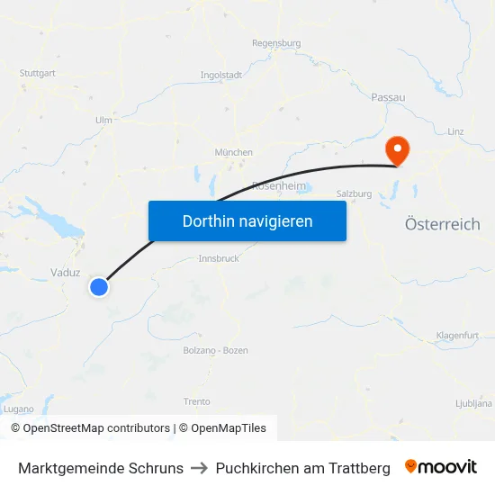 Marktgemeinde Schruns to Puchkirchen am Trattberg map