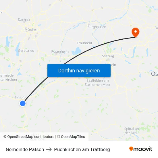 Gemeinde Patsch to Puchkirchen am Trattberg map