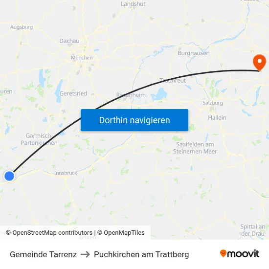 Gemeinde Tarrenz to Puchkirchen am Trattberg map