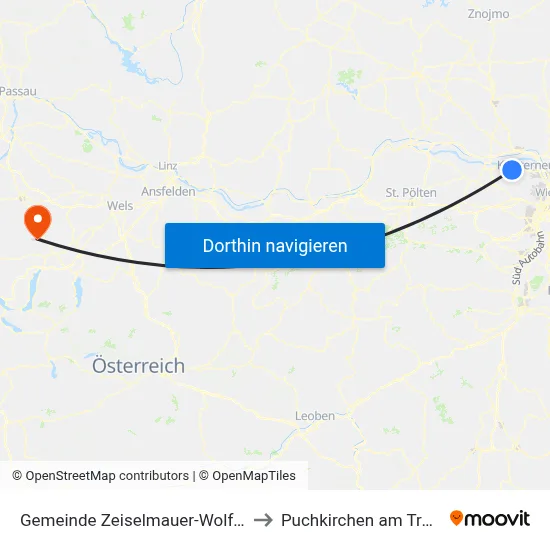 Gemeinde Zeiselmauer-Wolfpassing to Puchkirchen am Trattberg map