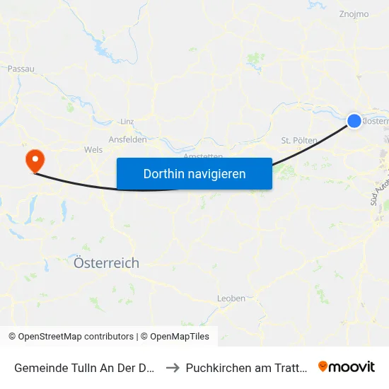Gemeinde Tulln An Der Donau to Puchkirchen am Trattberg map