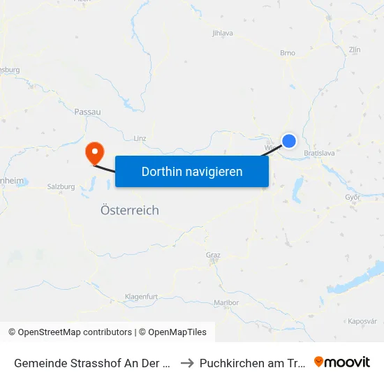 Gemeinde Strasshof An Der Nordbahn to Puchkirchen am Trattberg map