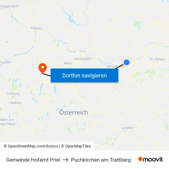 Gemeinde Hofamt Priel to Puchkirchen am Trattberg map