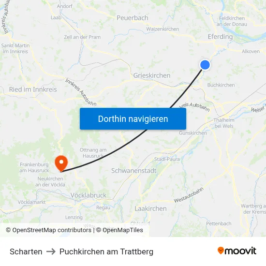 Scharten to Puchkirchen am Trattberg map