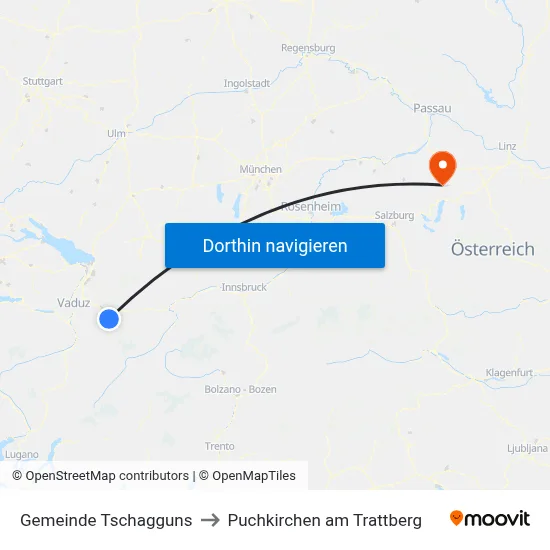 Gemeinde Tschagguns to Puchkirchen am Trattberg map