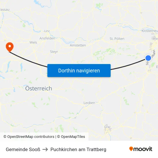 Gemeinde Sooß to Puchkirchen am Trattberg map