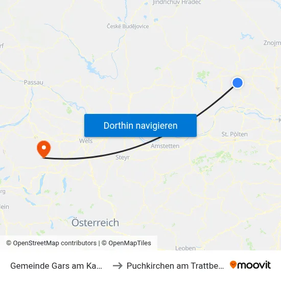 Gemeinde Gars am Kamp to Puchkirchen am Trattberg map