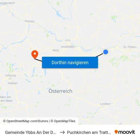 Gemeinde Ybbs An Der Donau to Puchkirchen am Trattberg map