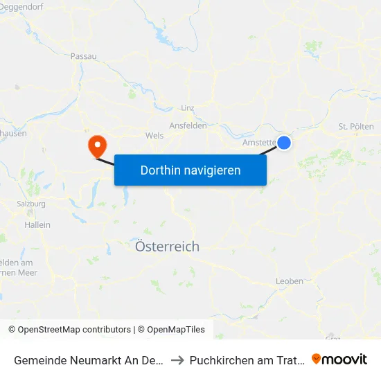 Gemeinde Neumarkt An Der Ybbs to Puchkirchen am Trattberg map
