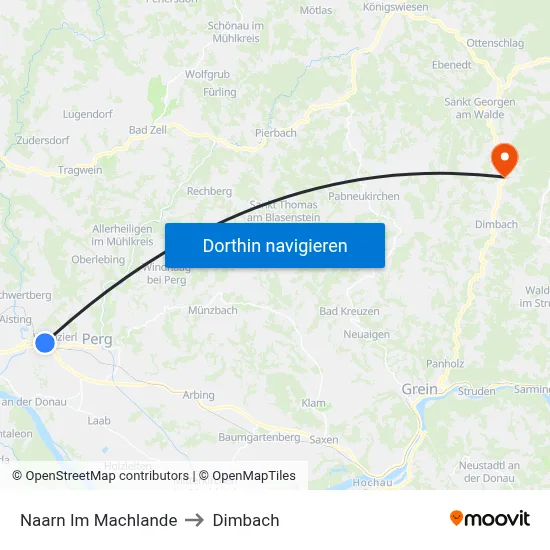 Naarn Im Machlande to Dimbach map