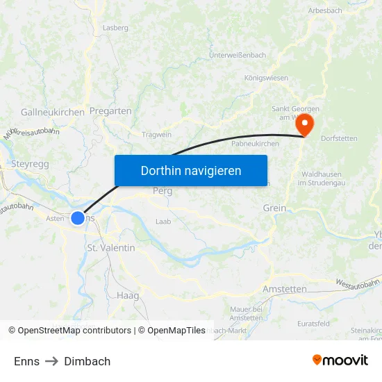 Enns to Dimbach map