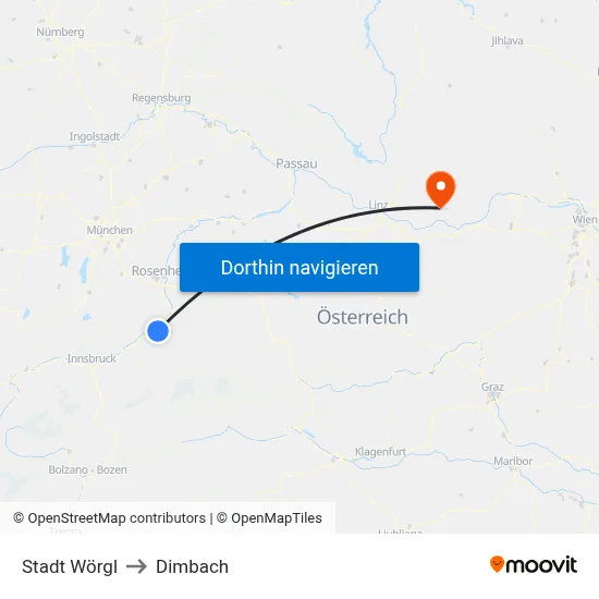 Stadt Wörgl to Dimbach map