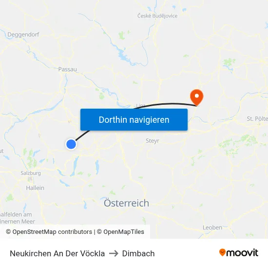 Neukirchen An Der Vöckla to Dimbach map