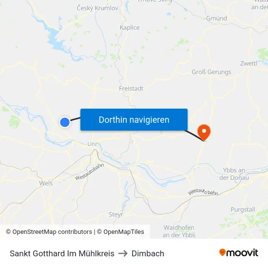 Sankt Gotthard Im Mühlkreis to Dimbach map