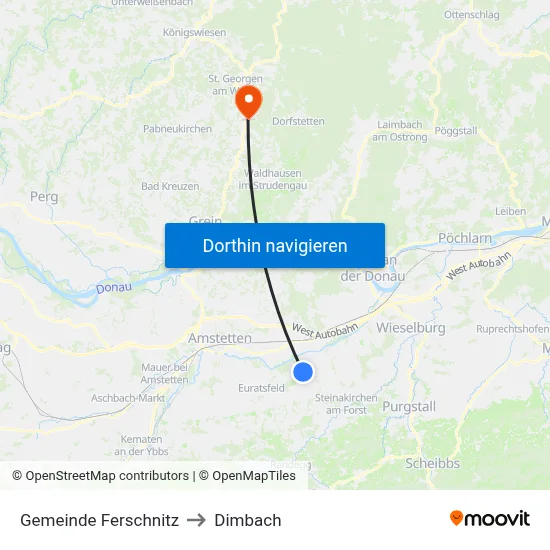 Gemeinde Ferschnitz to Dimbach map