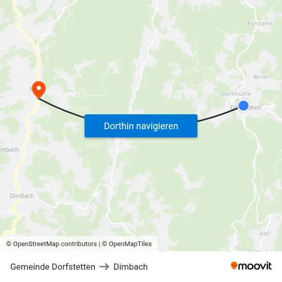 Gemeinde Dorfstetten to Dimbach map