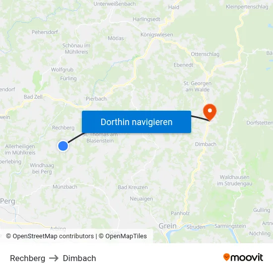 Rechberg to Dimbach map