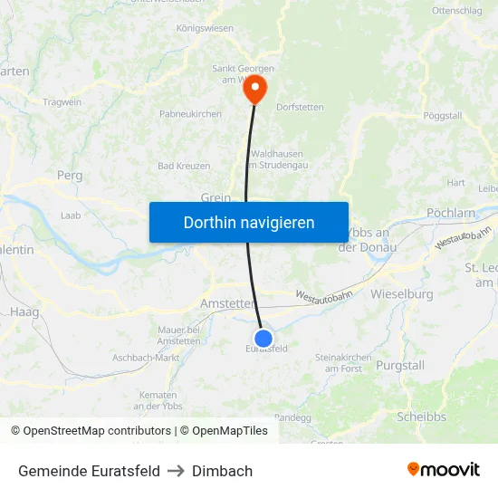 Gemeinde Euratsfeld to Dimbach map