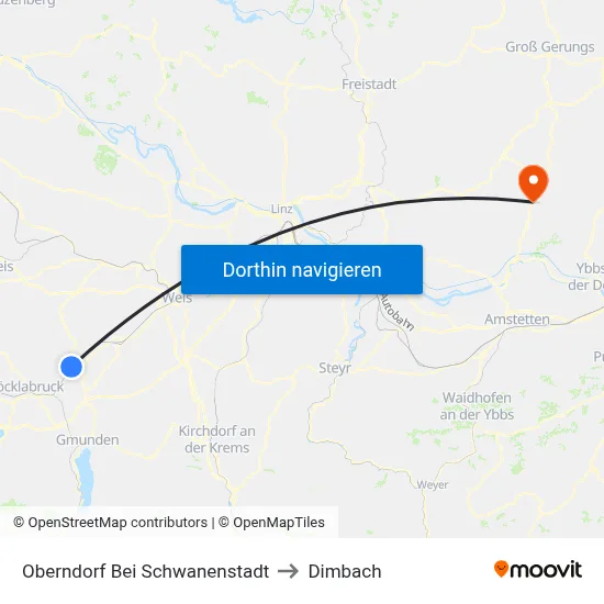 Oberndorf Bei Schwanenstadt to Dimbach map