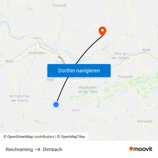 Reichraming to Dimbach map