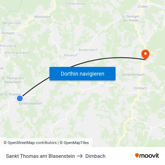 Sankt Thomas am Blasenstein to Dimbach map