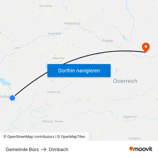 Gemeinde Bürs to Dimbach map