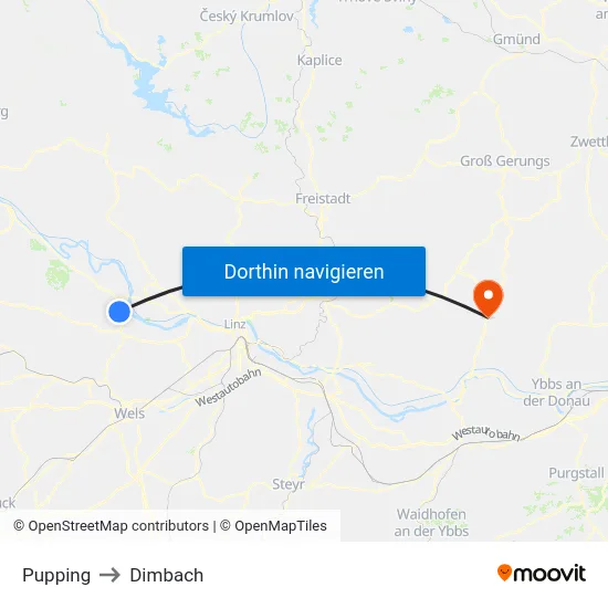 Pupping to Dimbach map