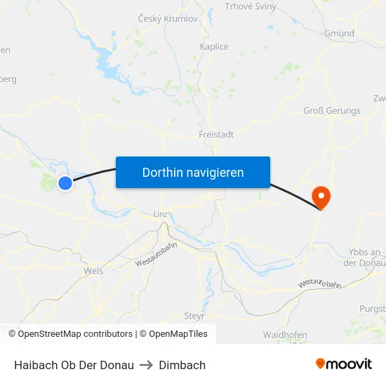 Haibach Ob Der Donau to Dimbach map