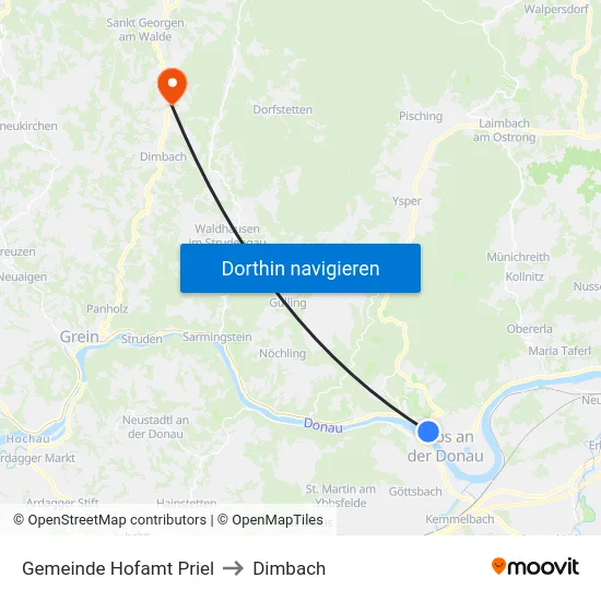 Gemeinde Hofamt Priel to Dimbach map