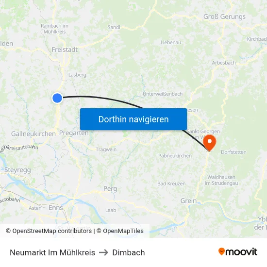 Neumarkt Im Mühlkreis to Dimbach map