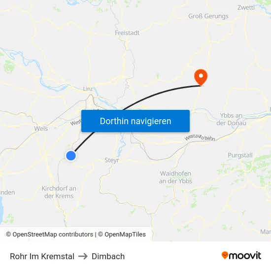 Rohr Im Kremstal to Dimbach map