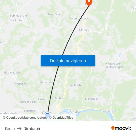 Grein to Dimbach map