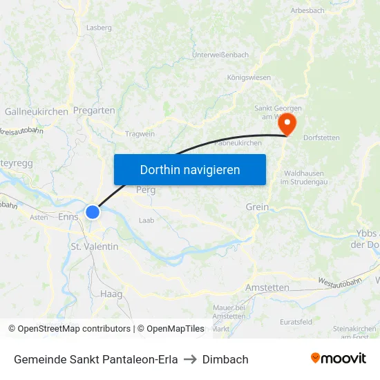 Gemeinde Sankt Pantaleon-Erla to Dimbach map