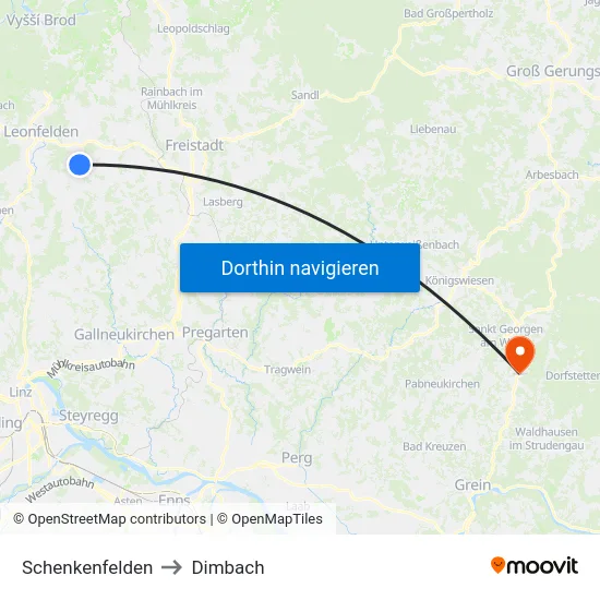 Schenkenfelden to Dimbach map