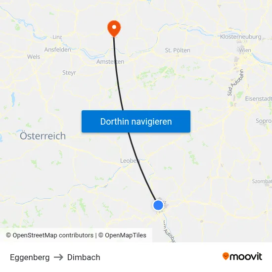 Eggenberg to Dimbach map
