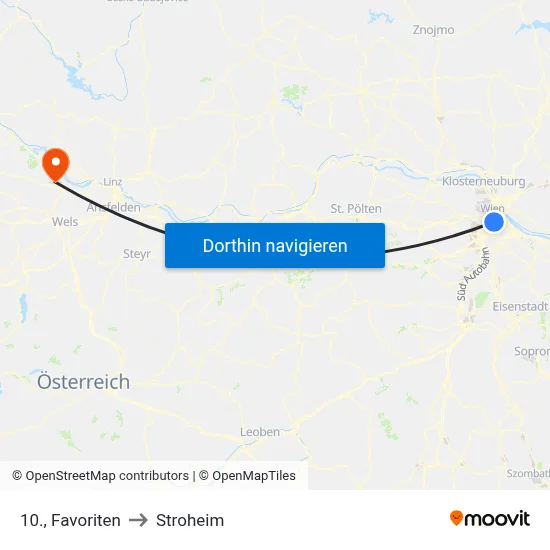 10., Favoriten to Stroheim map