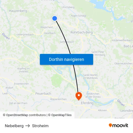 Nebelberg to Stroheim map