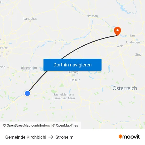 Gemeinde Kirchbichl to Stroheim map