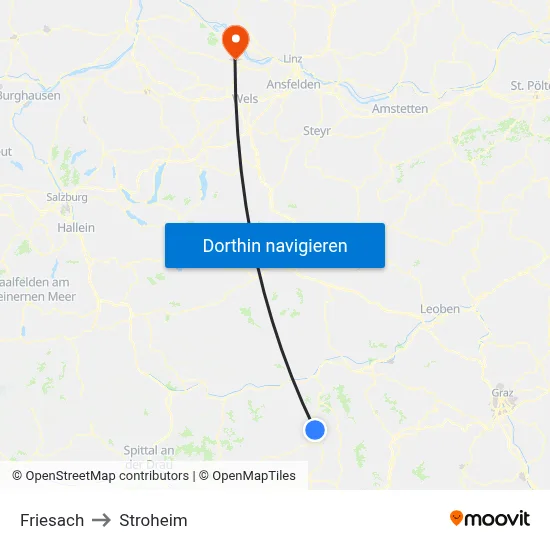 Friesach to Stroheim map