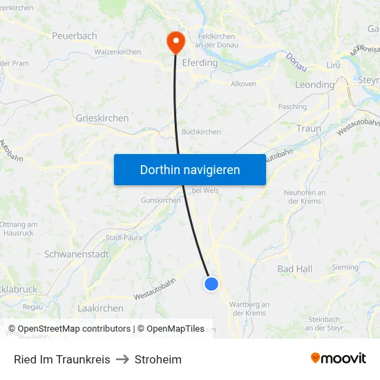 Ried Im Traunkreis to Stroheim map