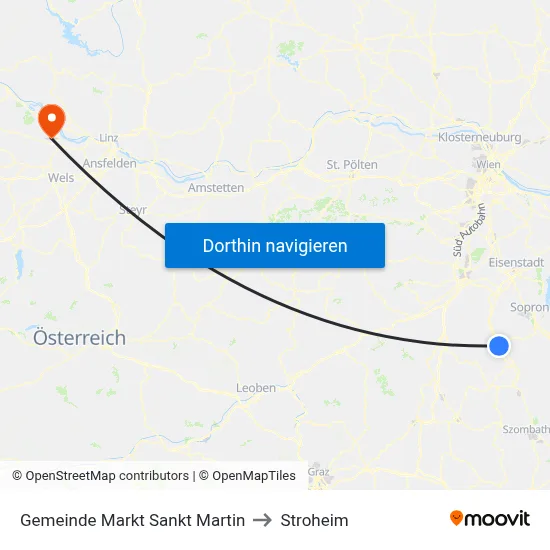 Gemeinde Markt Sankt Martin to Stroheim map