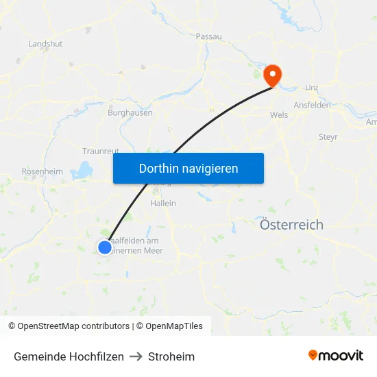 Gemeinde Hochfilzen to Stroheim map