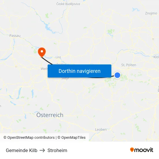 Gemeinde Kilb to Stroheim map