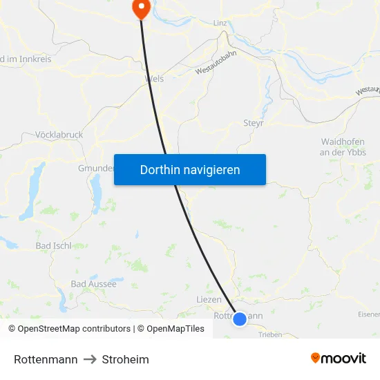 Rottenmann to Stroheim map