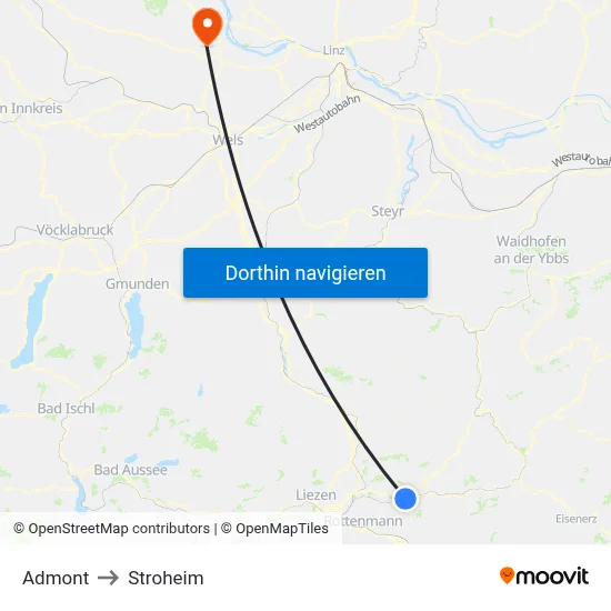 Admont to Stroheim map