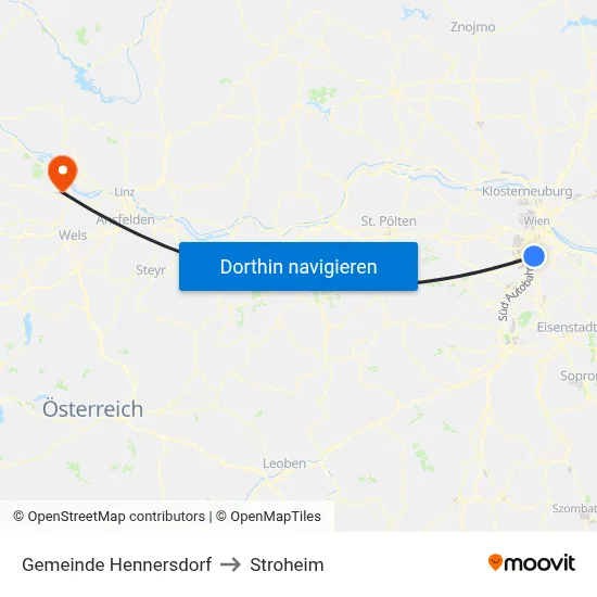 Gemeinde Hennersdorf to Stroheim map