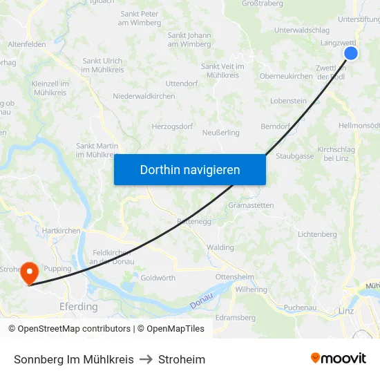 Sonnberg Im Mühlkreis to Stroheim map