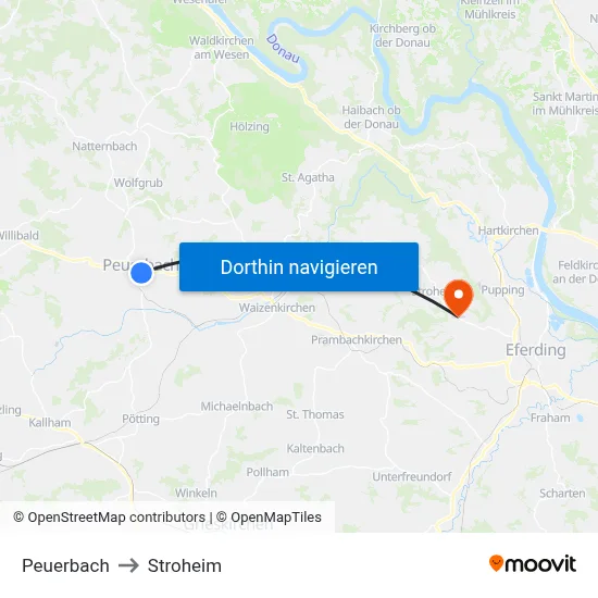 Peuerbach to Stroheim map
